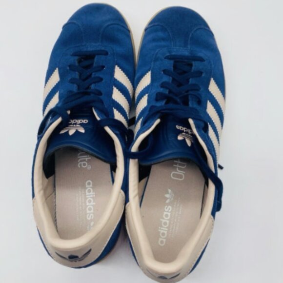 Adidas Gazelle Big Kids 6 or Women's 8 - Blue/Beige Stripes - Lightly Worn - Picture 4 of 8